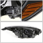Pair of Black/Amber Side Headlights for Ford Focus (2012–2014)