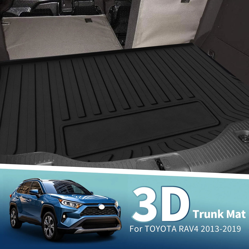 Flat Face Cargo Liner Rear Trunk Mat for Toyota RAV4 (2013–2019) TPE 1 Pc