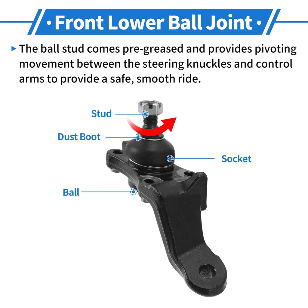2X Front Lower Ball Joints for Toyota Tundra (2000–2002) No.K90262/K90263