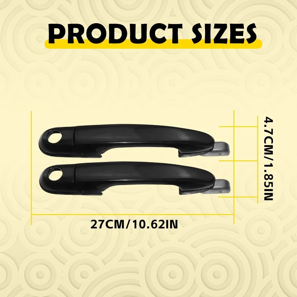 2X Exterior Door Handle for Hyundai Tucson (2005–2009) Front Left Right Black