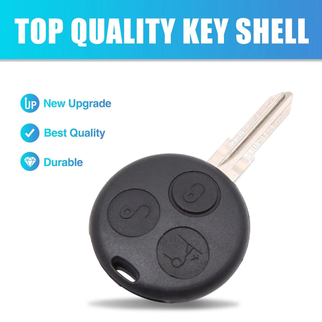 Key Shell Case for Mercedes-Benz Smart Fortwo 3 Button (2007–2014)
