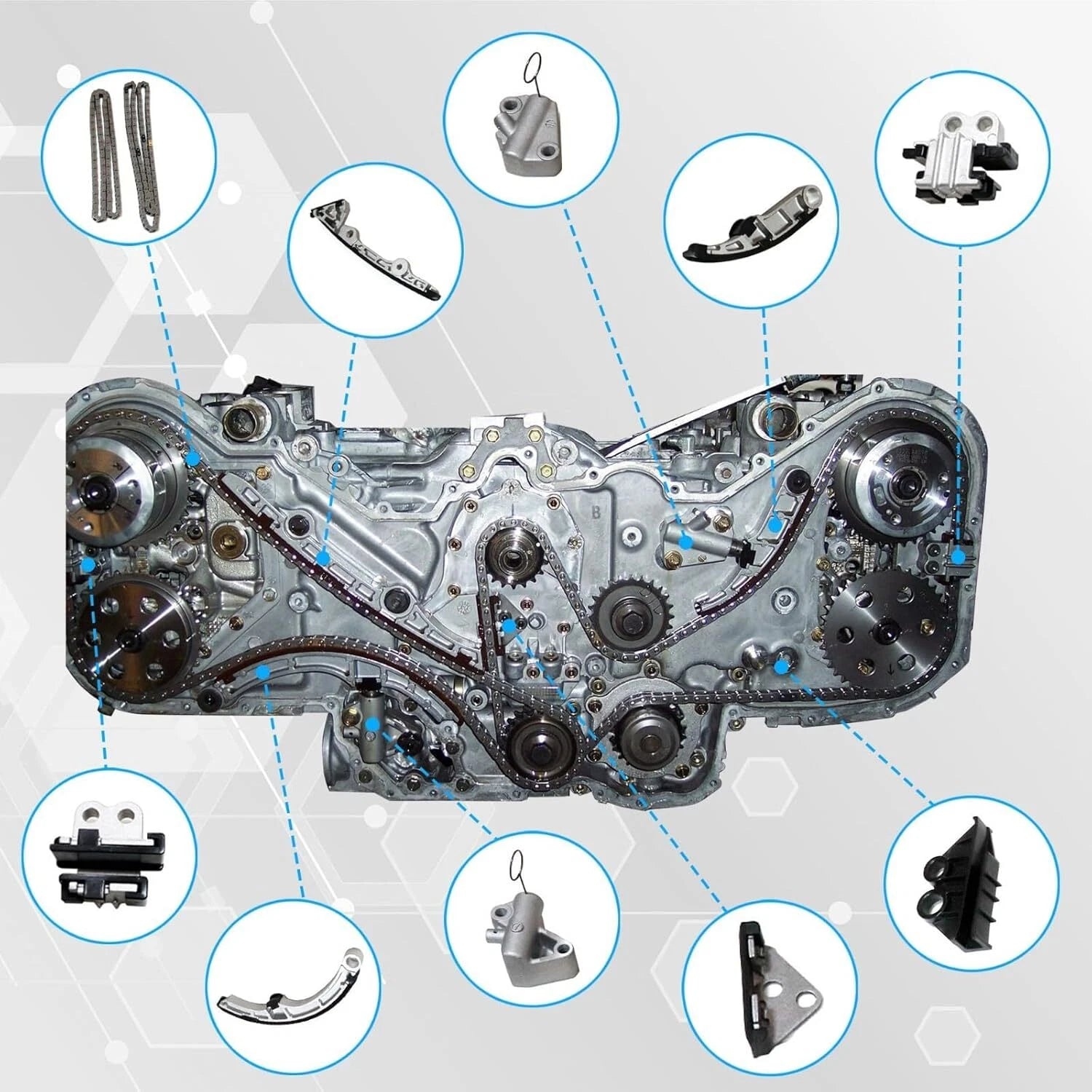 Timing Chain Kit for Subaru Legacy Outback B9 Tribeca EZ30 EZ30D 3.0L H6 (2006–2009)