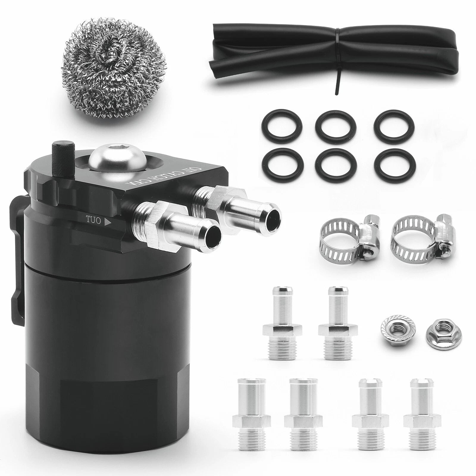Oil Catch Can Kit for Universal Applications (Baffled, Aluminum)