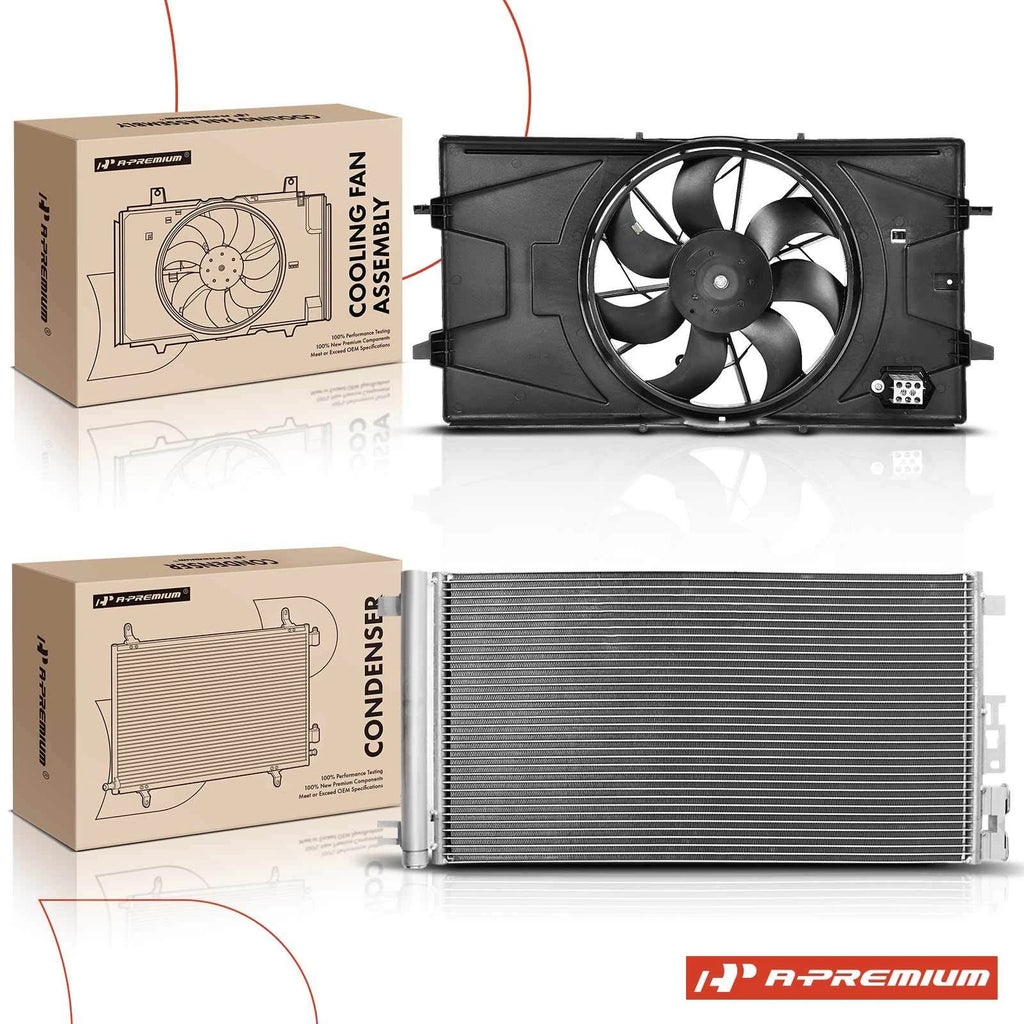 AC condenser and cooling fan assembly kit for Chevrolet Cobalt (2005–2010)