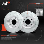 Set of 6 Rear Drilled Rotors & Ceramic Brake Pads for Ford Fusion (2013–2020)
