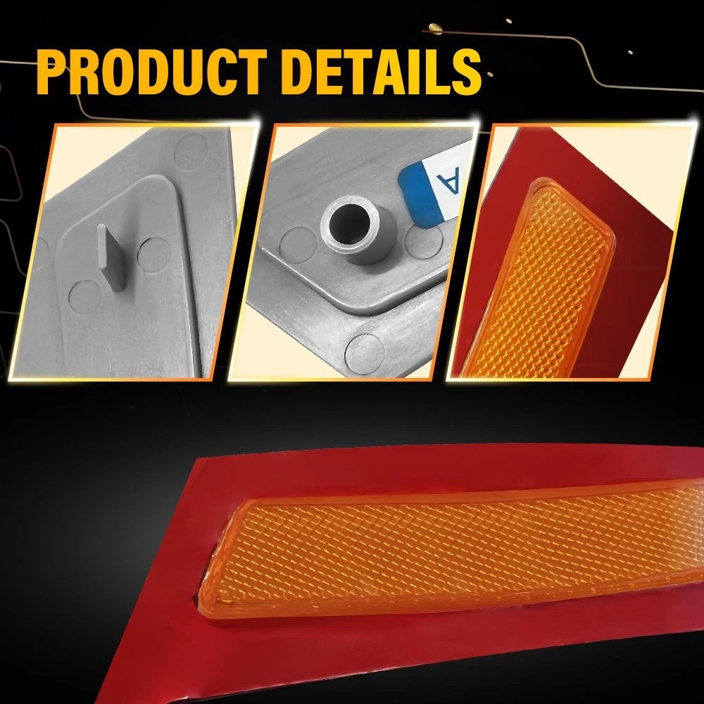 2X Side Marker Reflector Bumper Amber for BMW X5 (2007-2010)