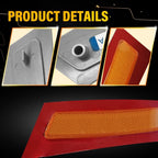 2X Side Marker Reflector Bumper Amber for BMW X5 (2007-2010)