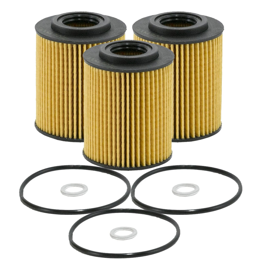 Set of 3 Engine Oil Filters for Hyundai Genesis, Kia (StdAsp)