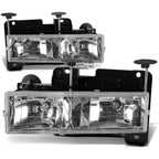 Pair of Clear Lens Front Headlights for GMC C/K Truck (1988–1998)