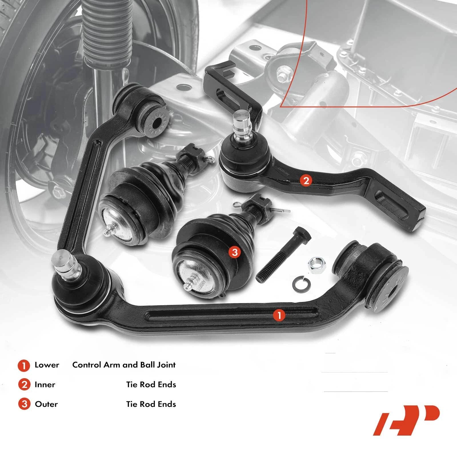 6x Wheel Hub Bearing Control Arm Ball Joint for Ford Explorer (2002–2010)