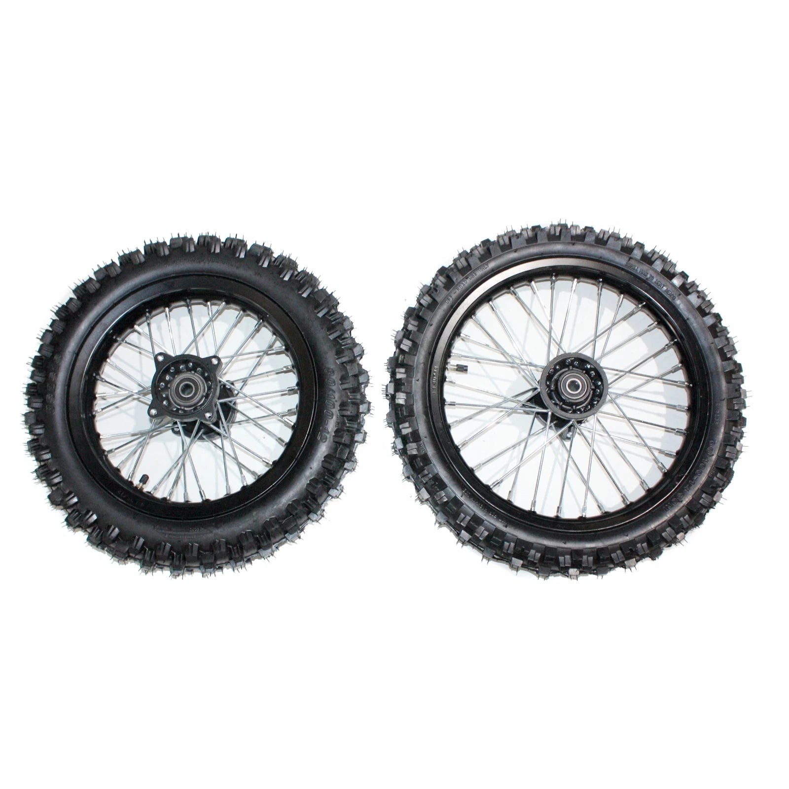Set of 2 12mm 14" Front & 12" Rear Wheel Rims with Tires for PIT PRO Dirt Bike