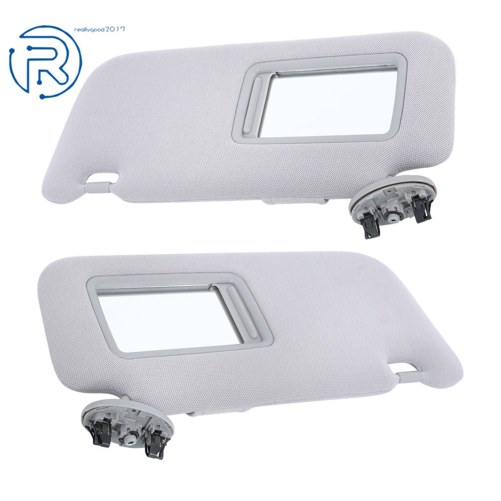 Set of 2 Sun Visors for Toyota Corolla (2009–2013) Gray Plastic