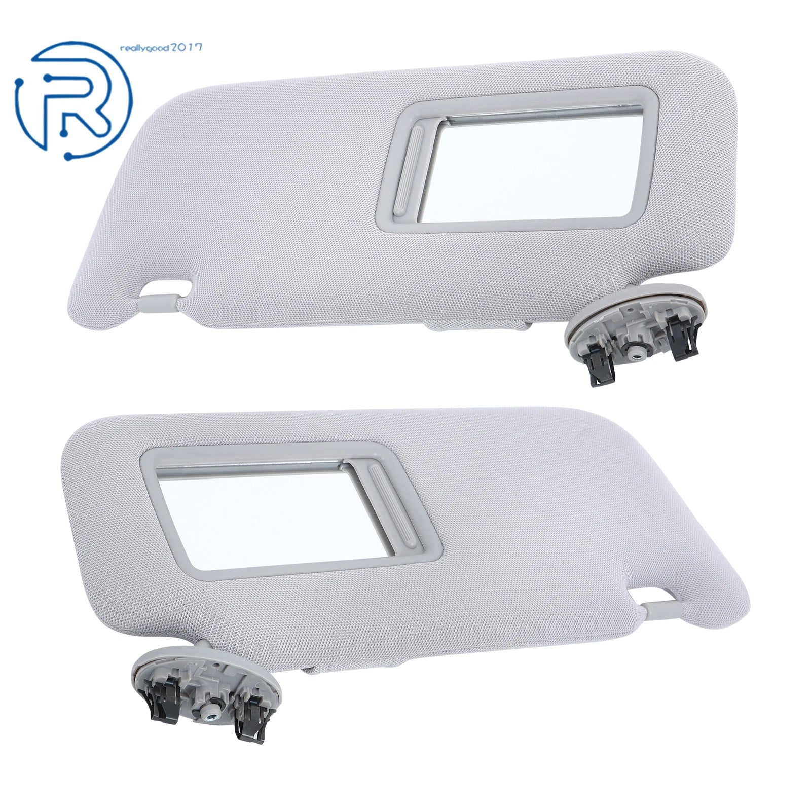 Set of 2 Sun Visors for Toyota Corolla (2009–2013) Gray Plastic