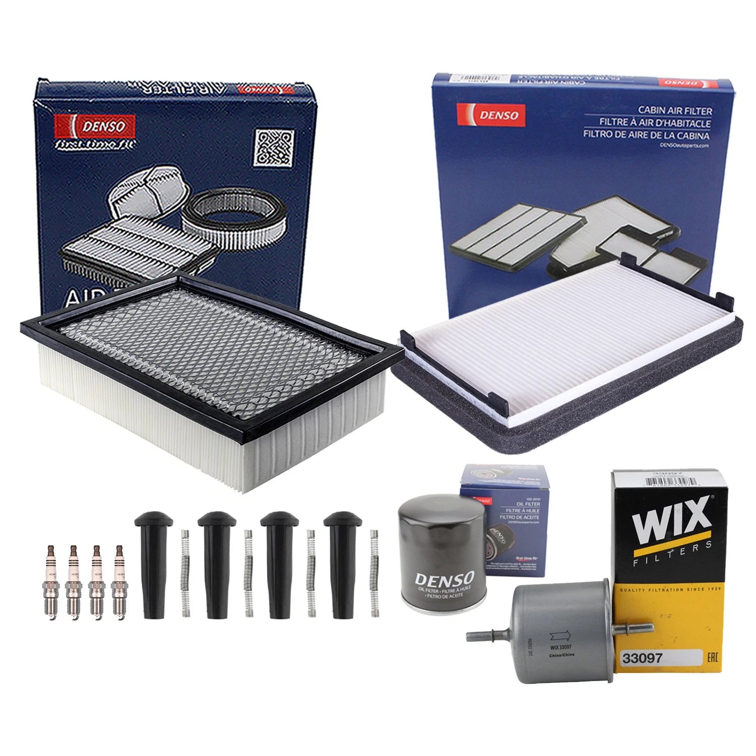 Denso Tune Up Kit & NGK 4 Spark Plugs for Escape Mariner Tribute (2001–2012)
