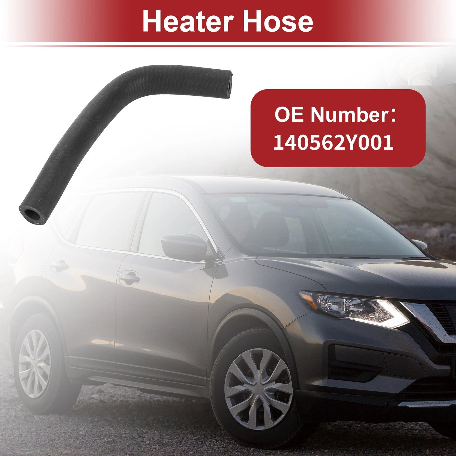 Heater Hose for Nissan Maxima (2000–2001) No. 140562Y001 Rubber Black