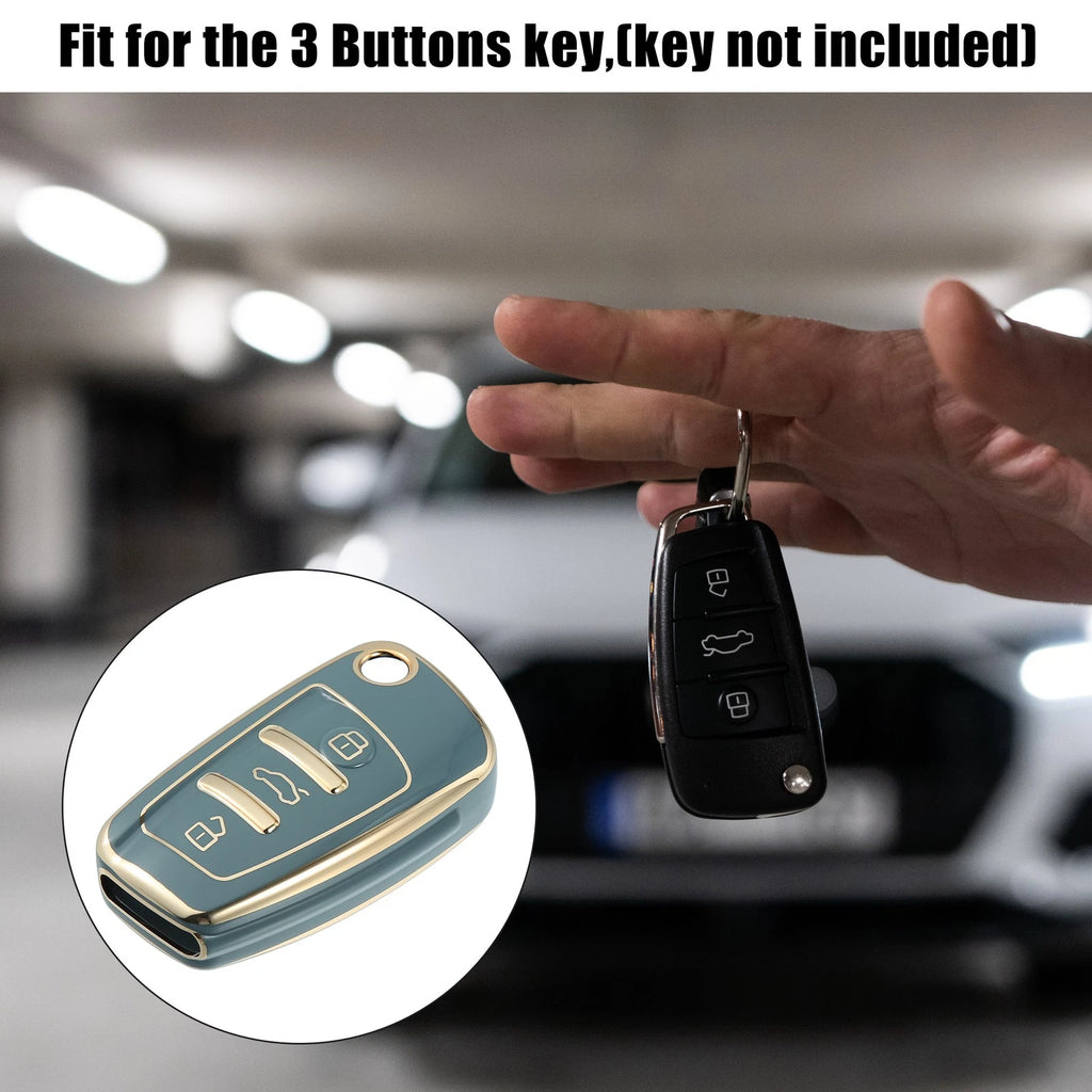 3 Button Remote Key Fob Case TPU Cover for Audi (Item of 1)