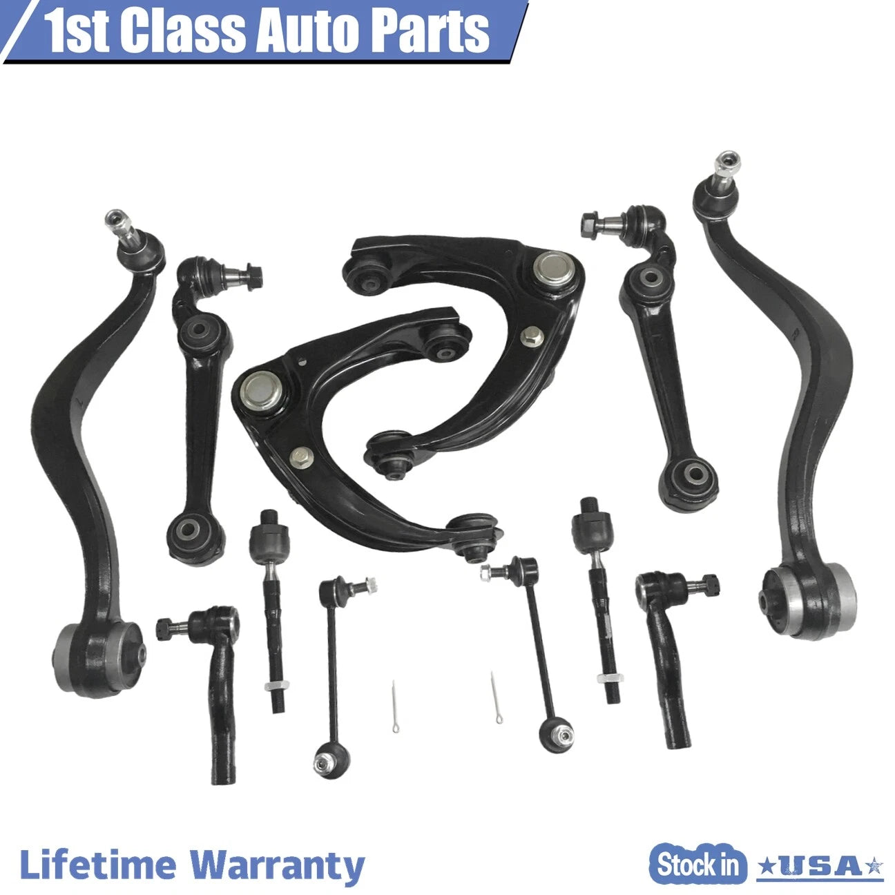 12pc Front Suspension Control Arms Ball Joints Tie Rods Kit for Mazda 6 (2003–2007)