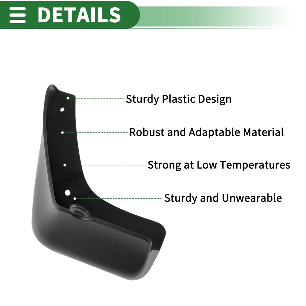 Set of 4 Mud Flaps Splash Guards for Nissan Leaf (2011–2016)
