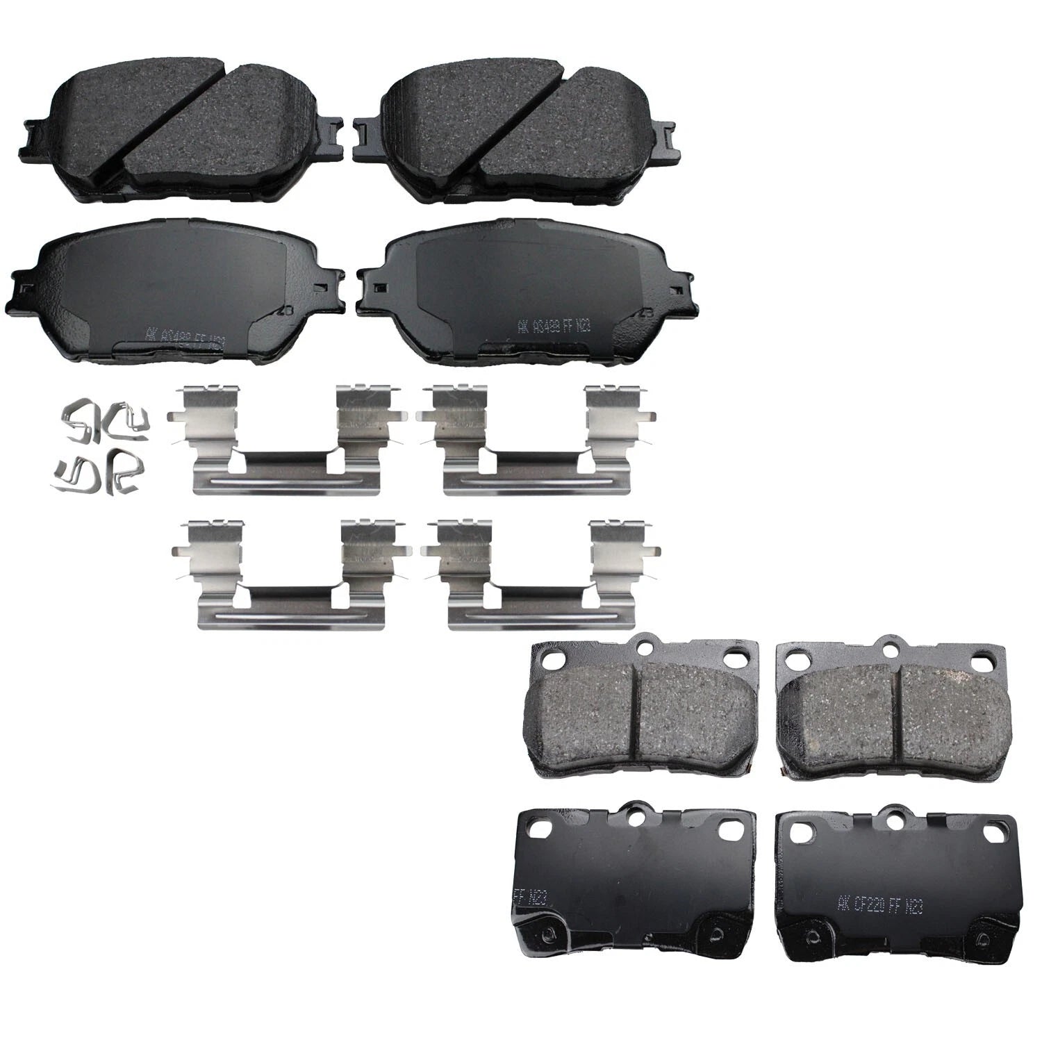 Set of 4 Akebono ProACT Ceramic Brake Pads for Lexus GS300 IS250 (2006–2013)