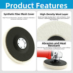125mm Wool Buffing Wheel for Polishing Stainless Steel Copper Aluminum Brass