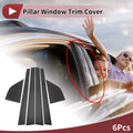 6 Pcs Door Pillar Window Trim for Honda Accord Wagon (1994–1997) Black Carbon Fiber
