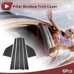 6 Pcs Door Pillar Window Trim for Honda Accord Wagon (1994–1997) Black Carbon Fiber