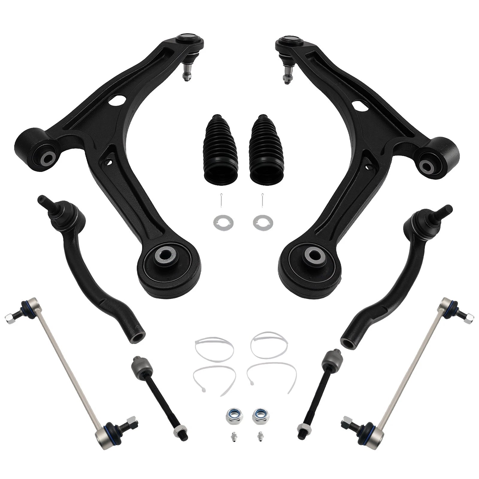10x Front Lower Control Arms Ball Joint Tie Rods Kit for Honda Pilot MDX (2006–2008)