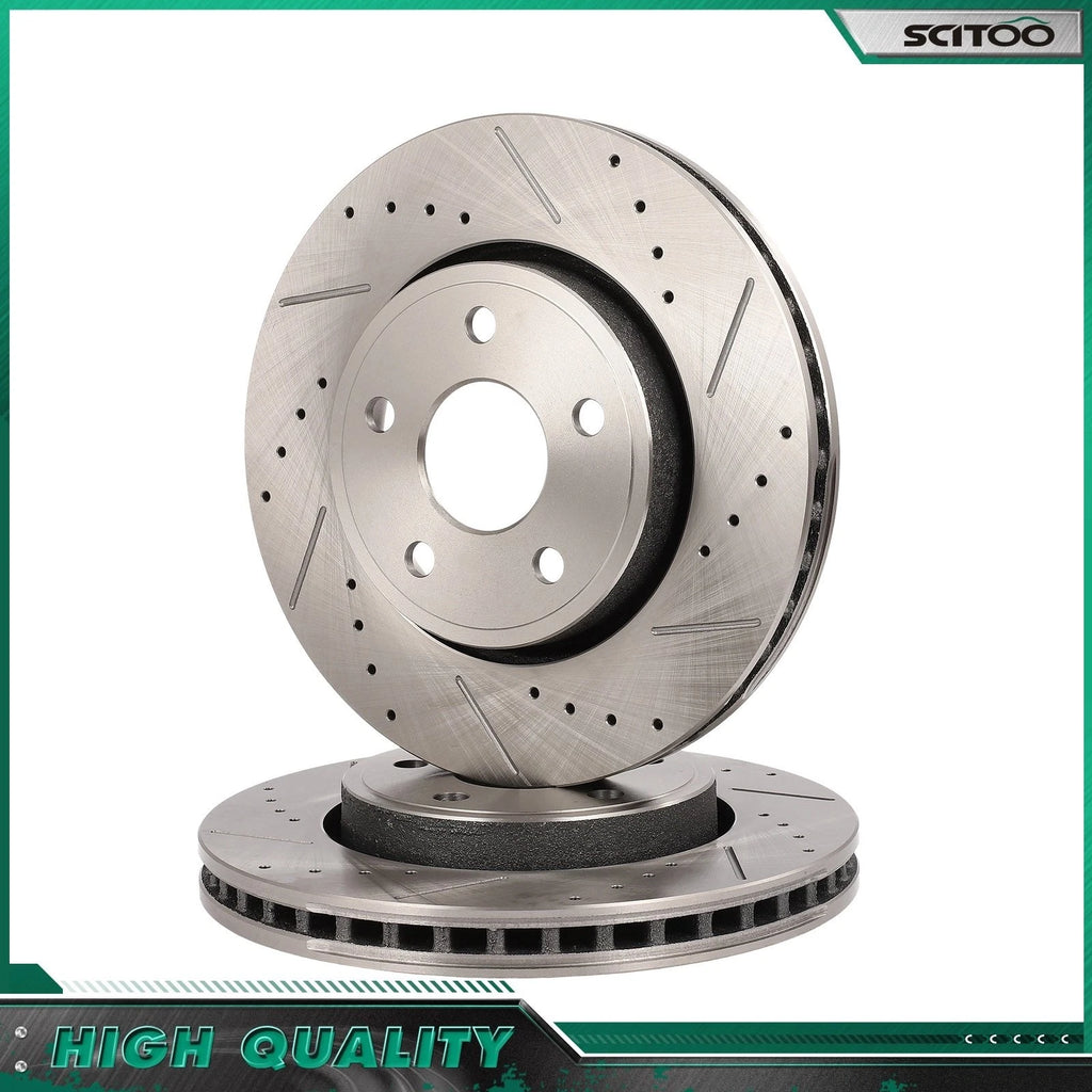 Front Drilled Slotted Brake Rotors for Dodge Durango Jeep Grand Cherokee (2000–2021)