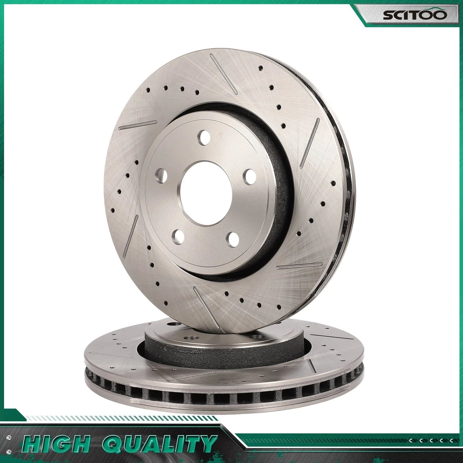 Front Drilled Slotted Brake Rotors for Dodge Durango Jeep Grand Cherokee (2000–2021)