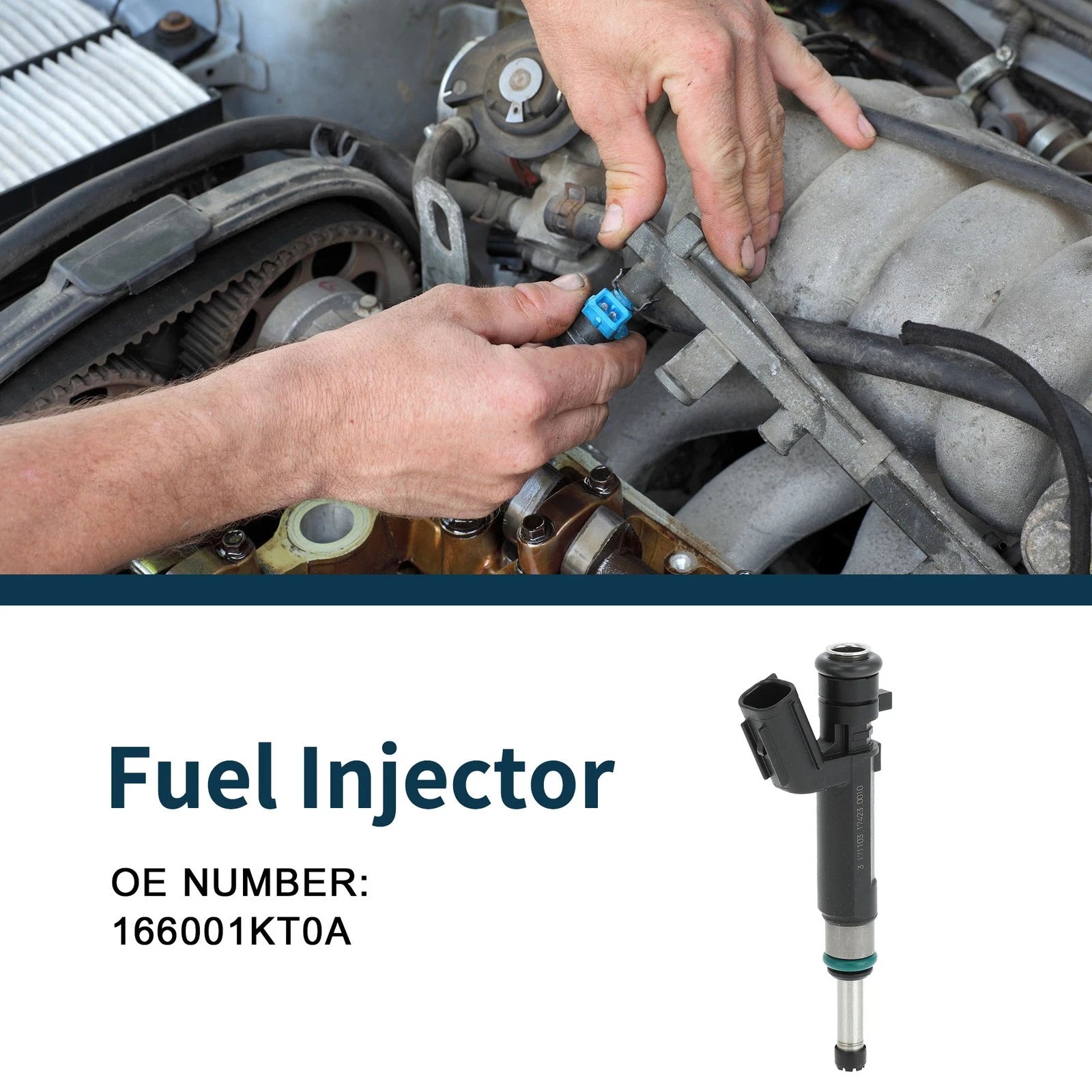 Fuel Injector No. 166001KT0A for Nissan Versa 1.6 (2012–2016) 1 Pc Black