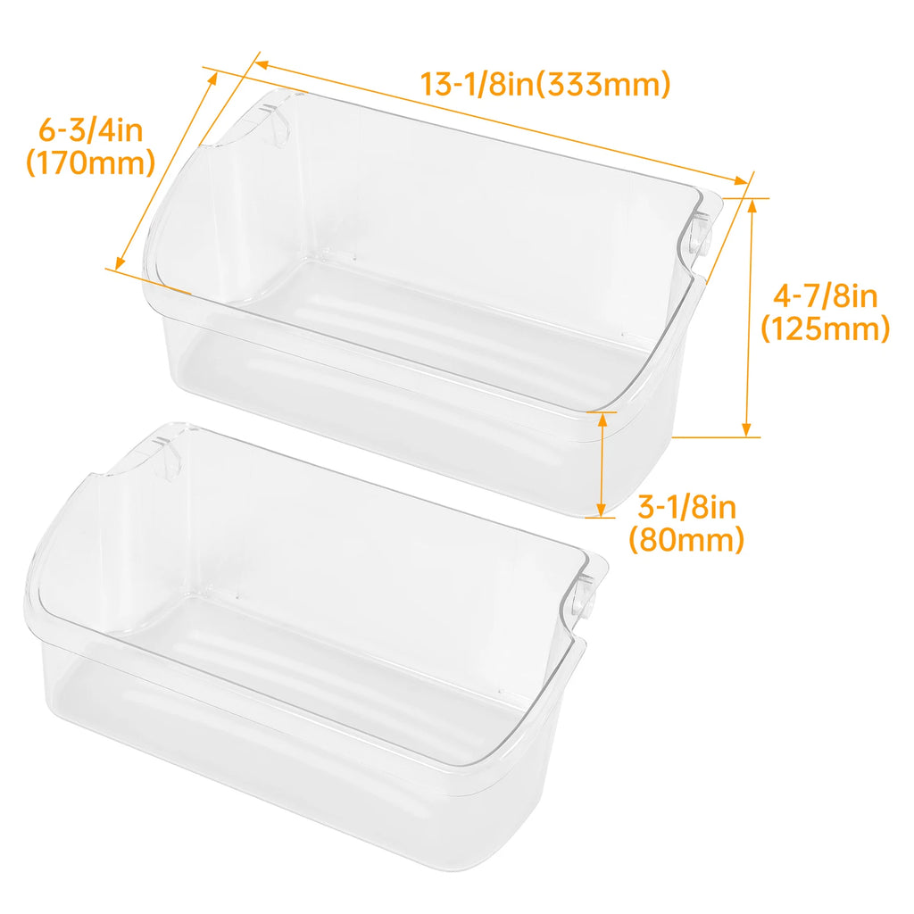 2 Pack Clear Refrigerator Door Bin Shelf for Frigidaire Kenmore (YYYY–YYYY)