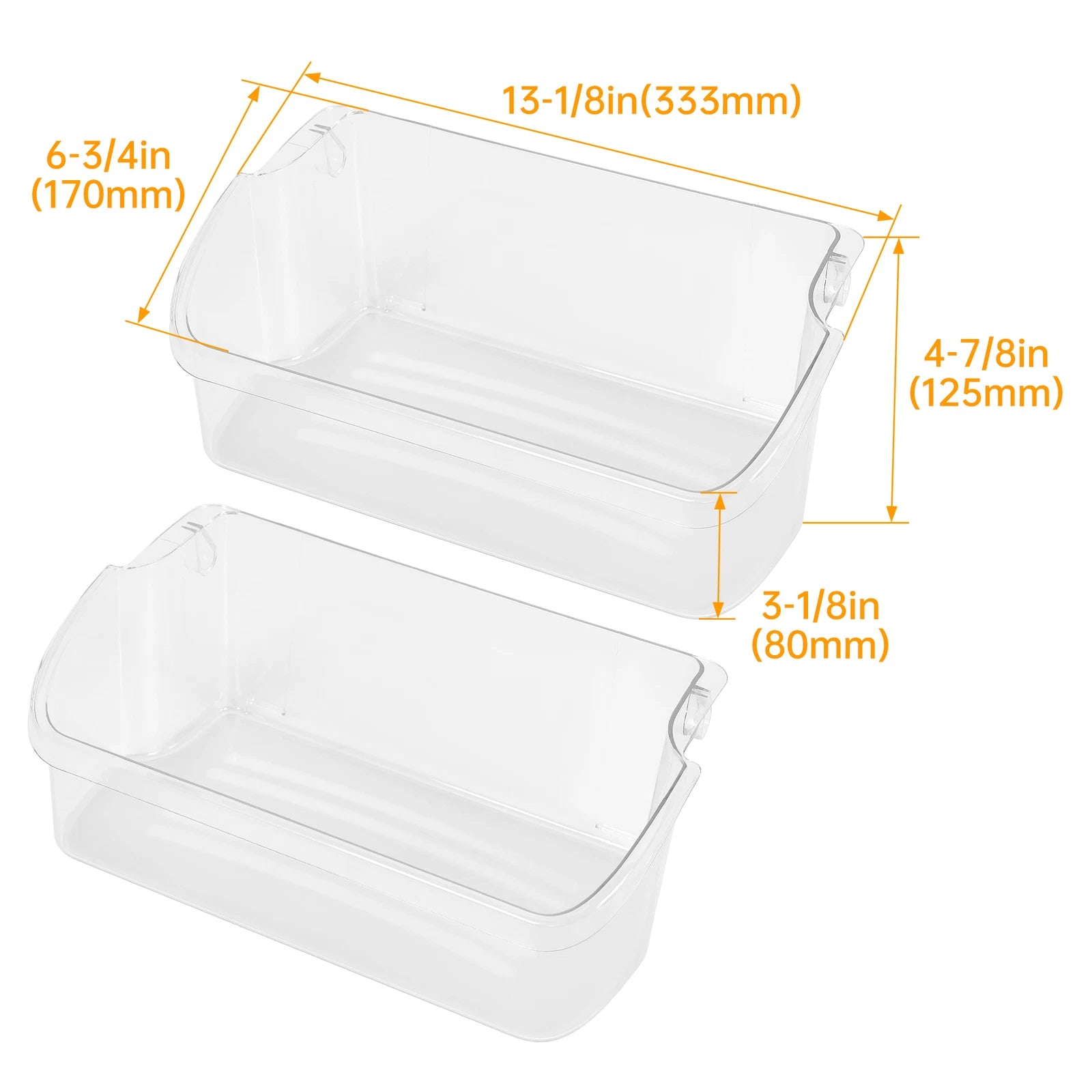 2 Pack Clear Refrigerator Door Bin Shelf for Frigidaire Kenmore (YYYY–YYYY)