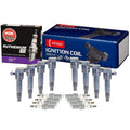 Set of 8 Ignition Coils & Spark Plugs for Hyundai Kia V8 (Denso, NGK)