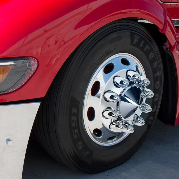 Chrome Bullet Lug Nut Covers Thread-On 33mm for Jeep Wrangler (2007–2024)