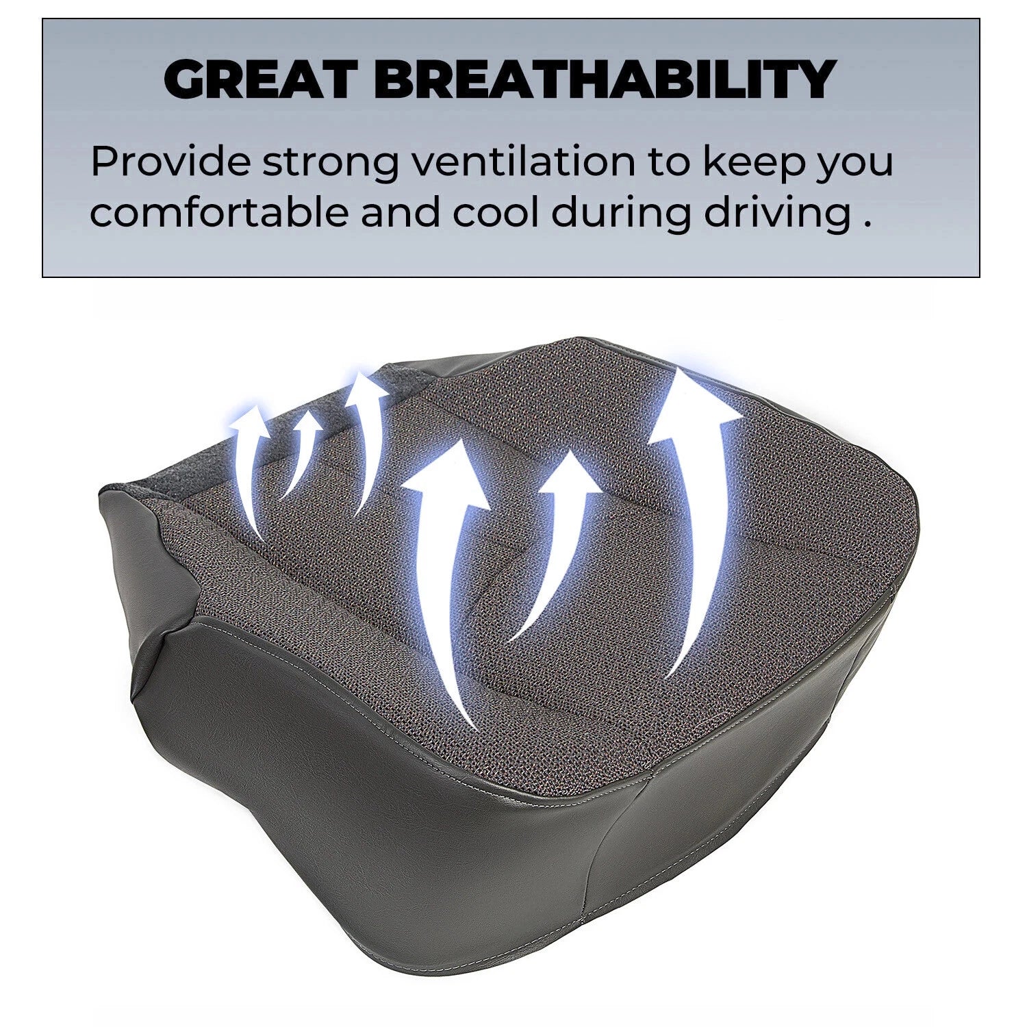 Driver Bottom Cloth Seat Cover for GMC Sierra 1500 2500 (2003–2007) Dark Grey