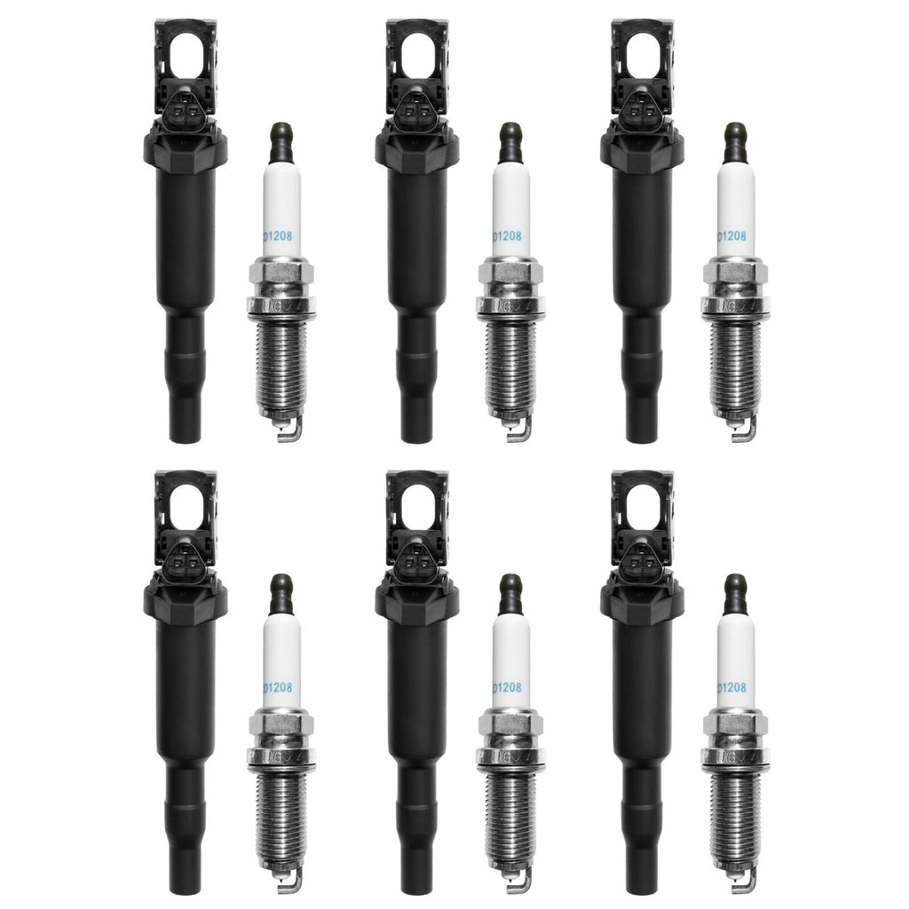 6X UF592 Ignition Coil & Spark Plugs for BMW 328i 530i 530xi 528i X5 (2006–2013)