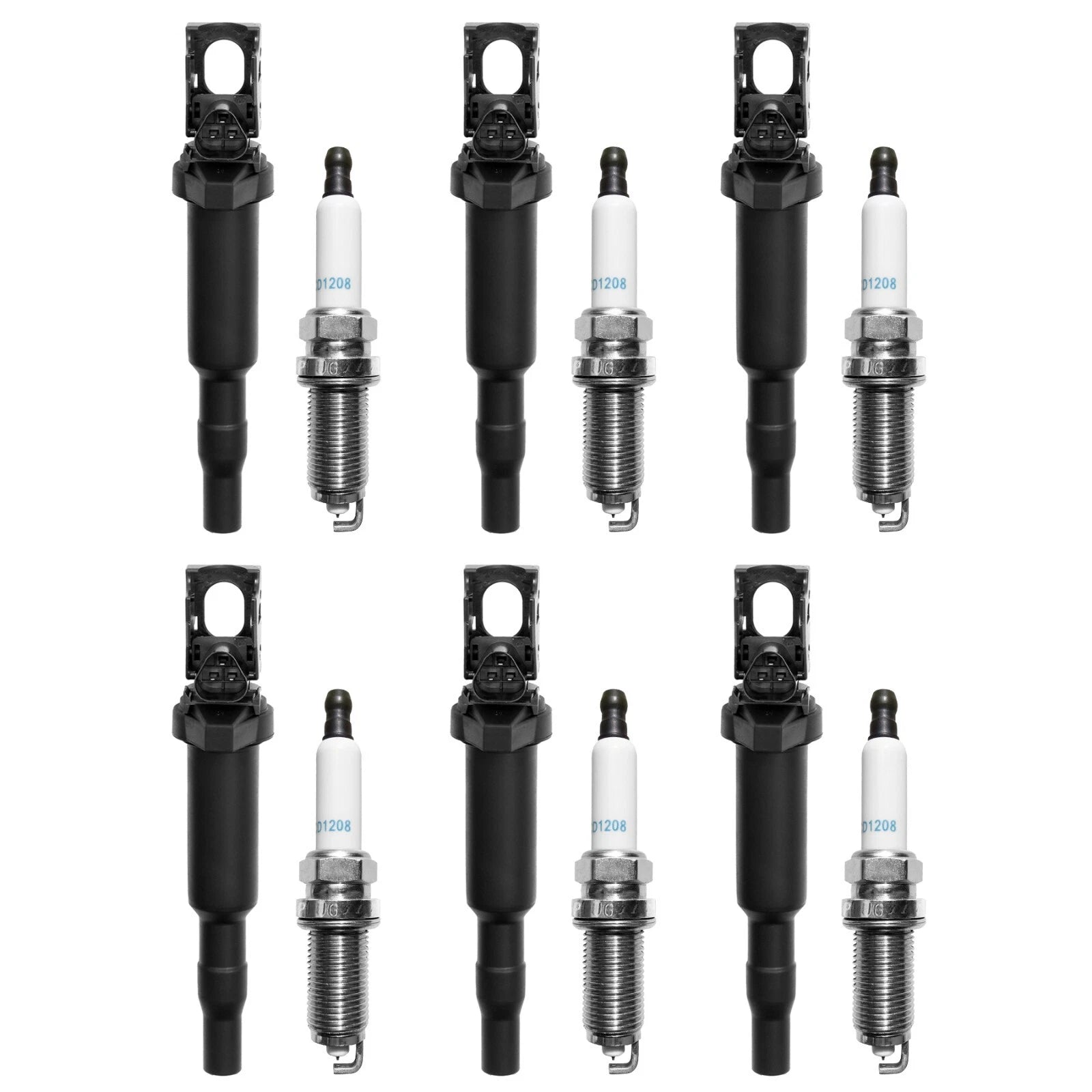 6X UF592 Ignition Coil & Spark Plugs for BMW 328i 530i 530xi 528i X5 (2006–2013)