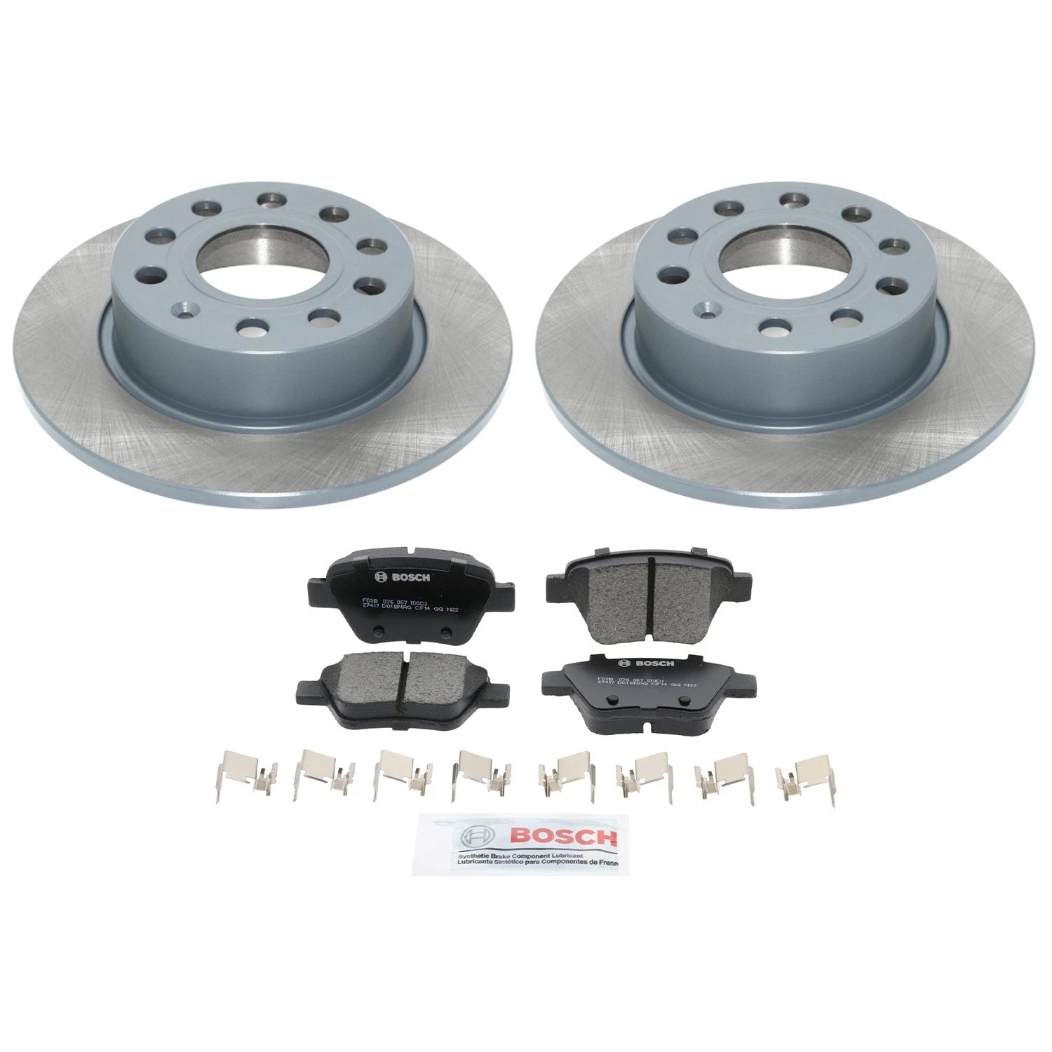 DuraGo Rear Rotors & Bosch QuietCast Brake Pads Kit for Beetle Golf Jetta