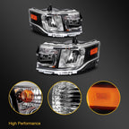 2X Halogen Headlights for Ford Flex (2013–2019) Black Housing