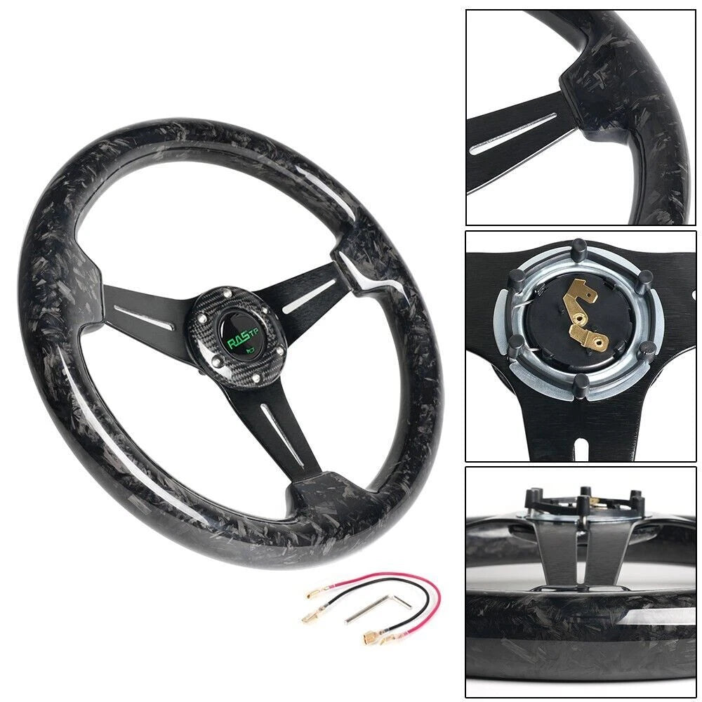 14" Deep Dish 6 Bolt Steering Wheel for Universal Fit