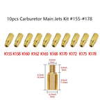 10Pcs Carburetor Main Jets Pilot Jet for Keihin PWK OKO CVK (155-178)