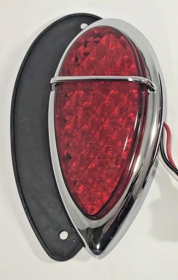 LED Tail Light Assembly with Tear Drop Lens and Gasket for Lincoln Zephyr (1938–1939)