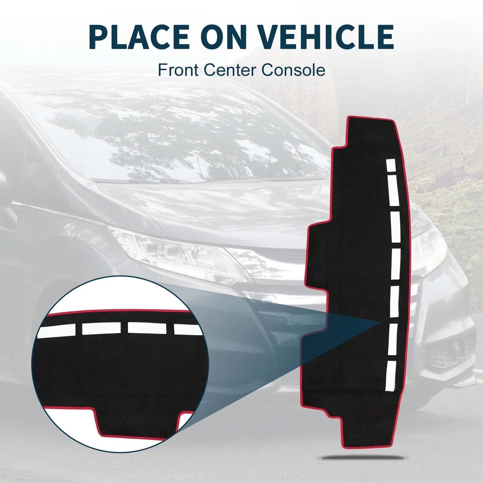 Dashboard Cover Mat for Honda N-Van JJ1 JJ2 (All Years) - Black Red Protector