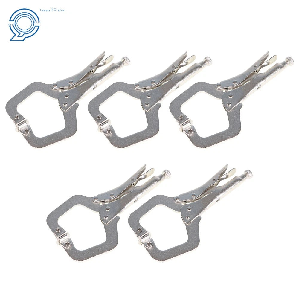 5 Pack Rotary Gasket Swivel Pad Locking C-Clamp Pliers