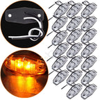 2X Clear/Amber LED Side Marker Lights for Universal Trailer Truck