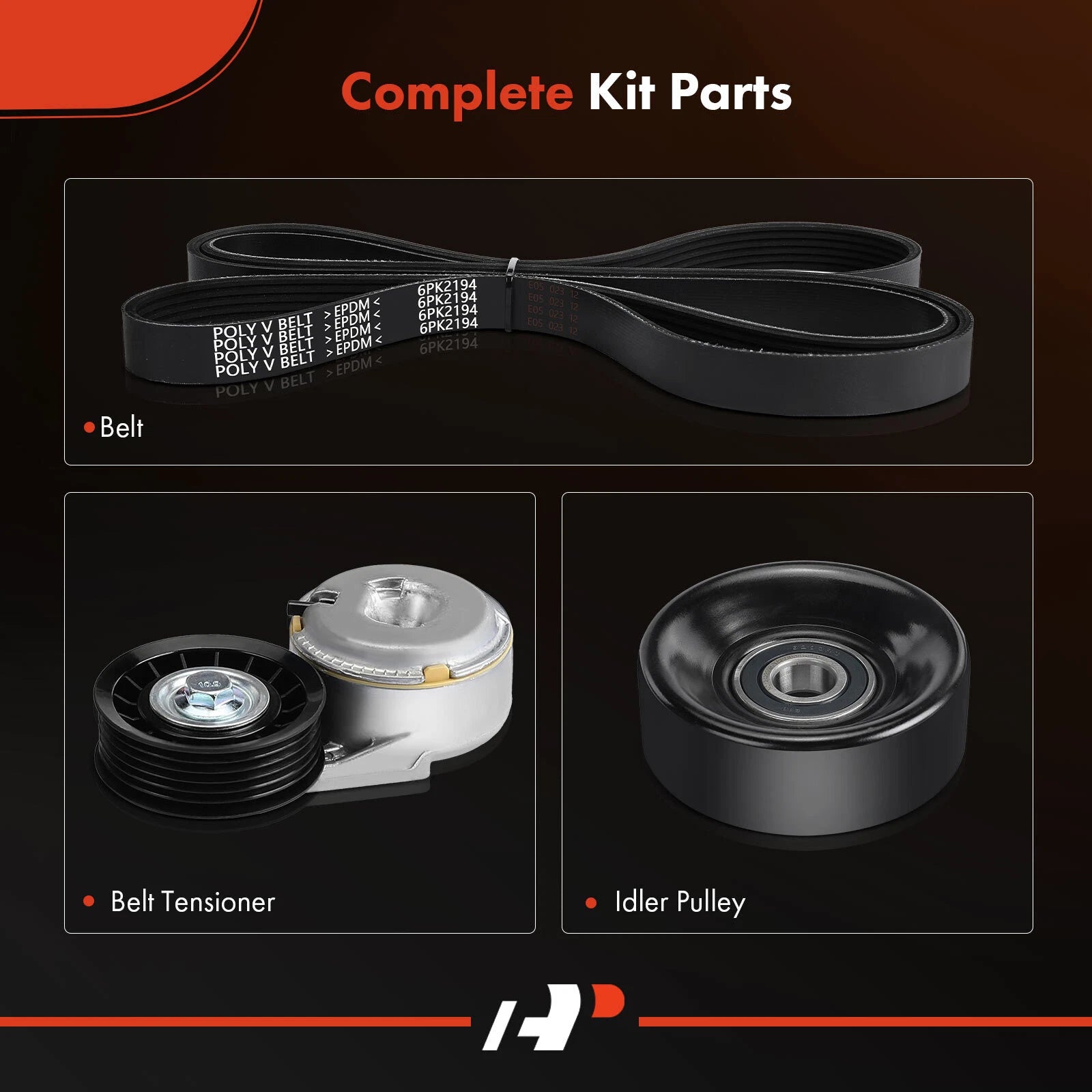 3X Serpentine Belt Drive Component Kit for Ford Explorer (1997-1999)