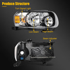 Set of 2 Headlight Assemblies for Ford Escape (2005–2007) Black Housing