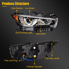 2X Full LED Projector Headlights for Infiniti Q50 (2014–2024)
