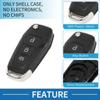 3 Buttons Keyless Entry Remote Key Shell Case for Ford Ka Fiesta Focus Transit (2000–2023)