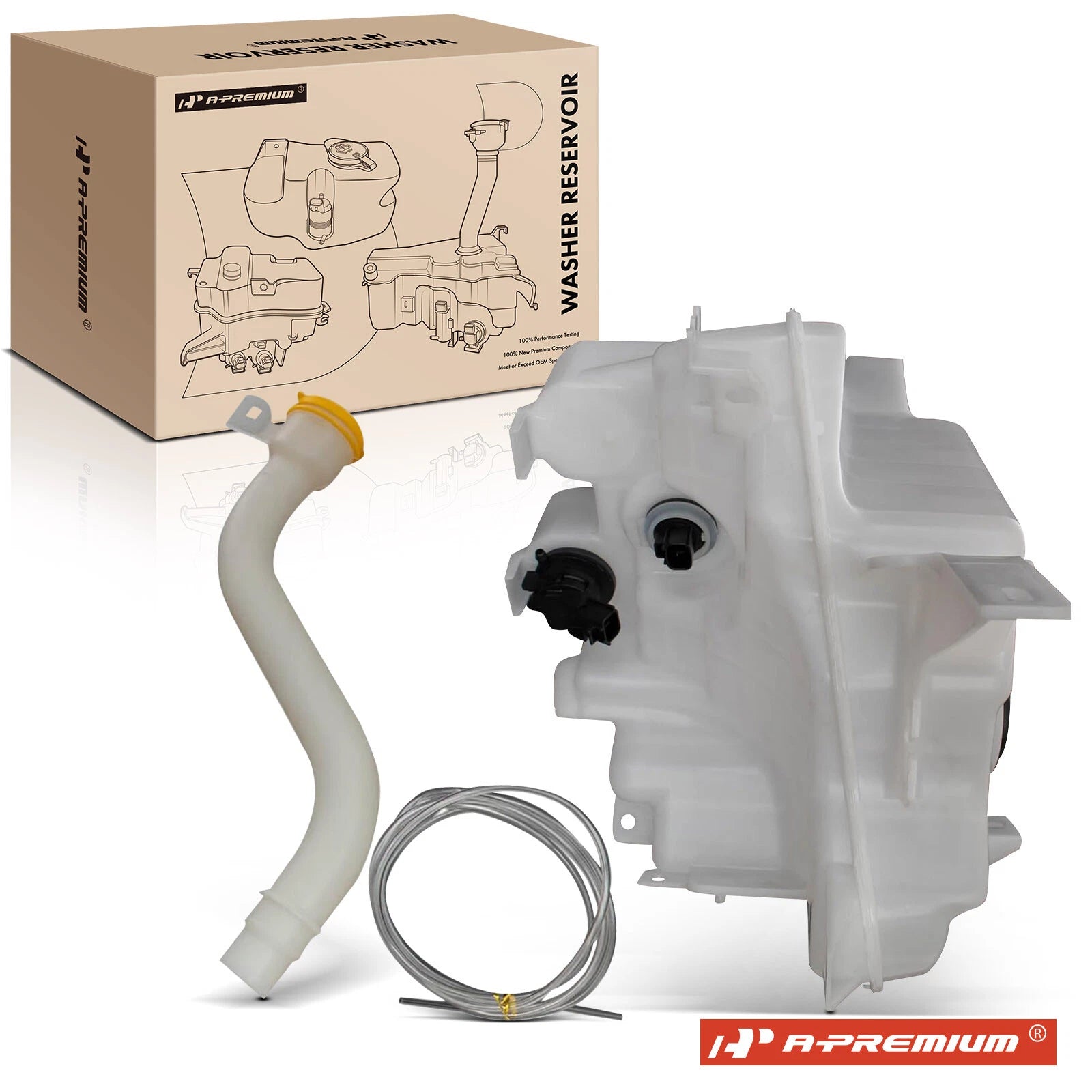 Windshield Washer Reservoir with Cap, Pump & Sensor for Subaru Legacy 